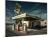 Dramatic Sky over Service Station-null-Mounted Photographic Print