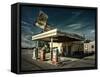 Dramatic Sky over Service Station-null-Framed Stretched Canvas