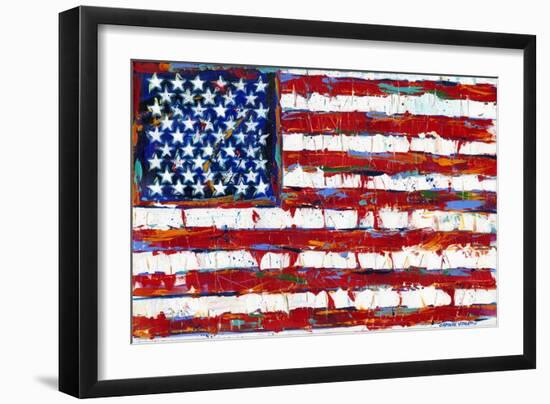 Dramatic Stars & Stripes-null-Framed Art Print