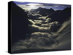 Dramatic Sun and Clouds on Southside of Everest, Nepal-Michael Brown-Stretched Canvas