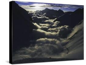 Dramatic Sun and Clouds on Southside of Everest, Nepal-Michael Brown-Stretched Canvas