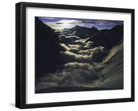 Dramatic Sun and Clouds on Southside of Everest, Nepal-Michael Brown-Framed Premium Photographic Print