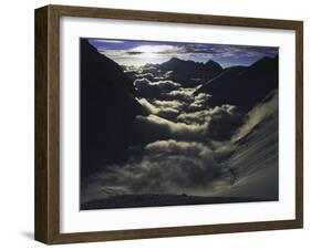 Dramatic Sun and Clouds on Southside of Everest, Nepal-Michael Brown-Framed Photographic Print