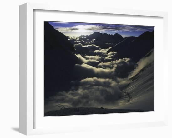 Dramatic Sun and Clouds on Southside of Everest, Nepal-Michael Brown-Framed Photographic Print