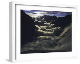 Dramatic Sun and Clouds on Southside of Everest, Nepal-Michael Brown-Framed Photographic Print