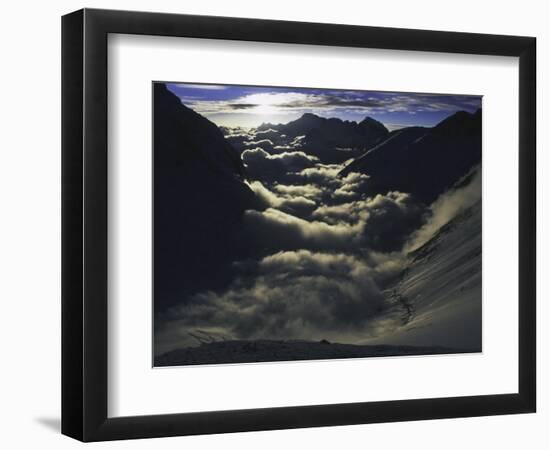 Dramatic Sun and Clouds on Southside of Everest, Nepal-Michael Brown-Framed Photographic Print