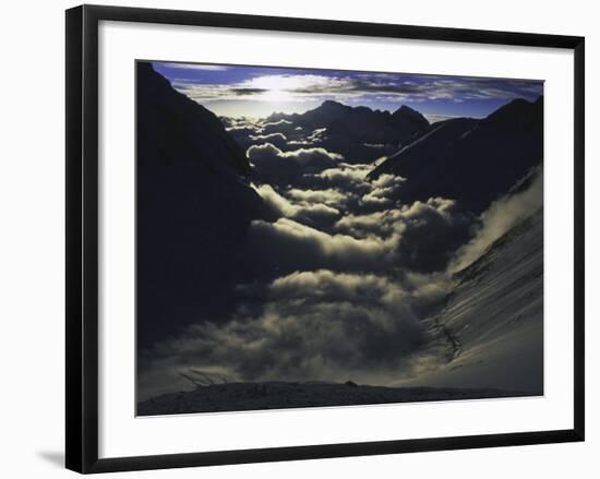 Dramatic Sun and Clouds on Southside of Everest, Nepal-Michael Brown-Framed Photographic Print