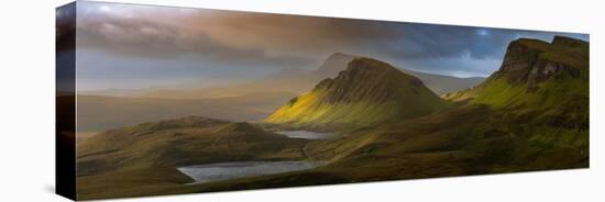 Dramatic Sunrise with Moody Clouds at the Quiraing, Isle of Skye, Scotland, Uk.-Daniel_Kay-Stretched Canvas