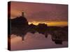 Dramatic Sunset and Low Tide, Corbiere Lighthouse, St. Ouens, Jersey, Channel Islands, UK-Neale Clarke-Stretched Canvas