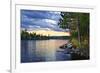 Dramatic Sunset and Pines at Lake of Two Rivers in Algonquin Park, Ontario, Canada-elenathewise-Framed Photographic Print