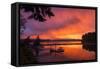 Dramatic Sunset Bainbridge Island Toward Olympic Mountains-Trish Drury-Framed Stretched Canvas