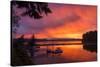 Dramatic Sunset Bainbridge Island Toward Olympic Mountains-Trish Drury-Stretched Canvas