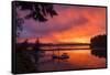 Dramatic Sunset Bainbridge Island Toward Olympic Mountains-Trish Drury-Framed Stretched Canvas