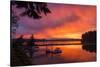 Dramatic Sunset Bainbridge Island Toward Olympic Mountains-Trish Drury-Stretched Canvas