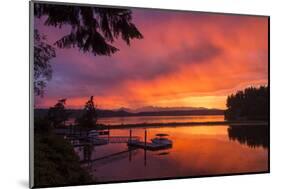 Dramatic Sunset Bainbridge Island Toward Olympic Mountains-Trish Drury-Mounted Photographic Print