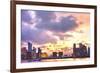 Dramatic sunset clouds over new skyscrapers of Hangzhou new business district, Jianggan (Qianjiang -Andreas Brandl-Framed Photographic Print