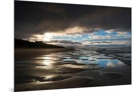 Dramatic Sunset Light on the Beach at Bamburgh, Northumberland England UK-Tracey Whitefoot-Mounted Photographic Print