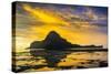 Dramatic Sunset Light over the Bay of El Nido, Bacuit Archipelago, Palawan, Philippines-Michael Runkel-Stretched Canvas