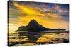 Dramatic Sunset Light over the Bay of El Nido, Bacuit Archipelago, Palawan, Philippines-Michael Runkel-Stretched Canvas