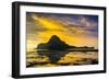 Dramatic Sunset Light over the Bay of El Nido, Bacuit Archipelago, Palawan, Philippines-Michael Runkel-Framed Photographic Print