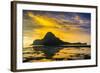 Dramatic Sunset Light over the Bay of El Nido, Bacuit Archipelago, Palawan, Philippines-Michael Runkel-Framed Photographic Print