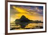 Dramatic Sunset Light over the Bay of El Nido, Bacuit Archipelago, Palawan, Philippines-Michael Runkel-Framed Photographic Print