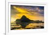 Dramatic Sunset Light over the Bay of El Nido, Bacuit Archipelago, Palawan, Philippines-Michael Runkel-Framed Photographic Print