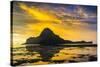 Dramatic Sunset Light over the Bay of El Nido, Bacuit Archipelago, Palawan, Philippines-Michael Runkel-Stretched Canvas