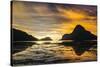 Dramatic Sunset Light over the Bay of El Nido, Bacuit Archipelago, Palawan, Philippines-Michael Runkel-Stretched Canvas