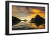 Dramatic Sunset Light over the Bay of El Nido, Bacuit Archipelago, Palawan, Philippines-Michael Runkel-Framed Photographic Print