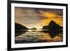 Dramatic Sunset Light over the Bay of El Nido, Bacuit Archipelago, Palawan, Philippines-Michael Runkel-Framed Photographic Print