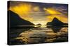 Dramatic Sunset Light over the Bay of El Nido, Bacuit Archipelago, Palawan, Philippines-Michael Runkel-Stretched Canvas