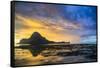 Dramatic Sunset Light over the Bay of El Nido, Bacuit Archipelago, Palawan, Philippines-Michael Runkel-Framed Stretched Canvas