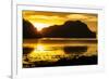 Dramatic Sunset Light over the Bay of El Nido, Bacuit Archipelago, Palawan, Philippines-Michael Runkel-Framed Photographic Print