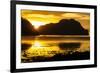 Dramatic Sunset Light over the Bay of El Nido, Bacuit Archipelago, Palawan, Philippines-Michael Runkel-Framed Photographic Print