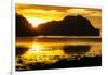 Dramatic Sunset Light over the Bay of El Nido, Bacuit Archipelago, Palawan, Philippines-Michael Runkel-Framed Photographic Print