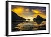 Dramatic Sunset Light over the Bay of El Nido, Bacuit Archipelago, Palawan, Philippines-Michael Runkel-Framed Photographic Print