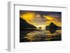 Dramatic Sunset Light over the Bay of El Nido, Bacuit Archipelago, Palawan, Philippines-Michael Runkel-Framed Photographic Print