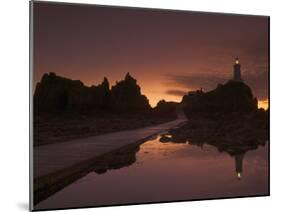 Dramatic Sunset, Low Tide, Corbiere Lighthouse, St. Ouens, Jersey, Channel Islands, United Kingdom-Neale Clarke-Mounted Photographic Print