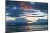 Dramatic sunset over Moorea, Papeete, Tahiti, Society Islands, French Polynesia, Pacific-Michael Runkel-Mounted Photographic Print