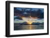 Dramatic sunset over Moorea, Papeete, Tahiti, Society Islands, French Polynesia, Pacific-Michael Runkel-Framed Photographic Print