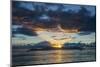 Dramatic sunset over Moorea, Papeete, Tahiti, Society Islands, French Polynesia, Pacific-Michael Runkel-Mounted Photographic Print