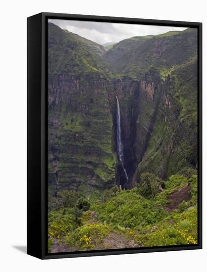 Dramatic Waterfall Near Sankaber, the Ethiopian Highlands, Ethiopia-Gavin Hellier-Framed Stretched Canvas