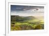 Dramatic weather and skies over The Vale of York from Sutton Bank, The North Yorkshire Moors-John Potter-Framed Photographic Print