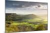 Dramatic weather and skies over The Vale of York from Sutton Bank, The North Yorkshire Moors-John Potter-Mounted Photographic Print