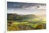 Dramatic weather and skies over The Vale of York from Sutton Bank, The North Yorkshire Moors-John Potter-Framed Photographic Print