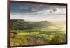 Dramatic weather and skies over The Vale of York from Sutton Bank, The North Yorkshire Moors-John Potter-Framed Photographic Print