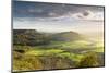 Dramatic weather and skies over The Vale of York from Sutton Bank, The North Yorkshire Moors-John Potter-Mounted Photographic Print