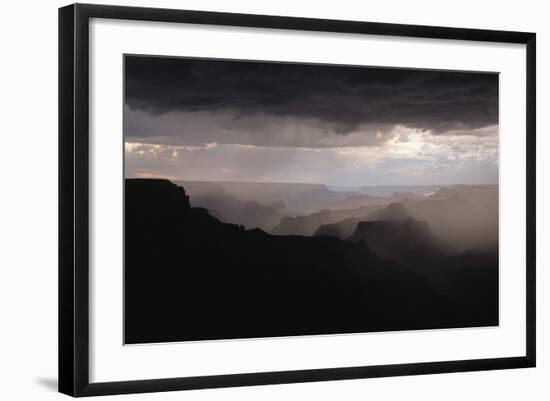 Dramatic Weather over the Grand Canyon, Yaki Point, Arizona-Greg Probst-Framed Photographic Print