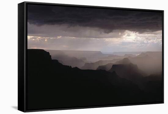 Dramatic Weather over the Grand Canyon, Yaki Point, Arizona-Greg Probst-Framed Stretched Canvas